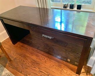 Old Town Woodworking desk with two pencil drawers. stained chocolate brown
