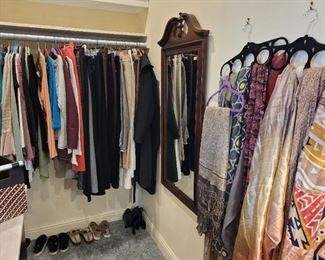 clothing, shoes, scarves