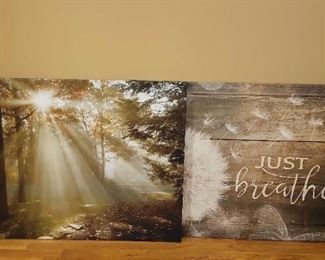 Forest and Just Breathe Canvas Prints