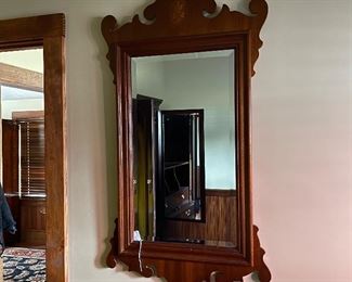 Chipendale style antique mirror, Beveled glass