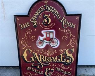 LArge vintage sign nearly 3' high. For billiard room, barn, den?