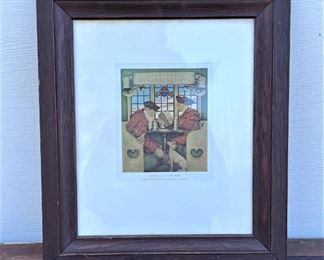 Max Parish, oak frame.  Other art and prints available, but not shown...
