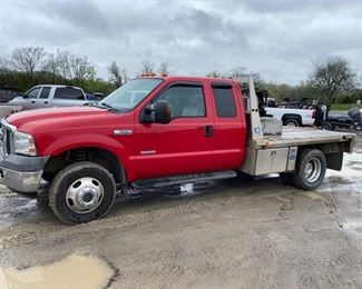 2005 FORD F-350 4X4 DIESEL FLATBED TRUCK