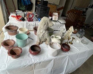 Yard art and planters