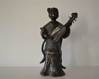 Bronze Geisha with enamel