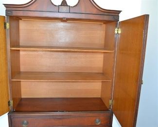 Highboy interior. Three shelves