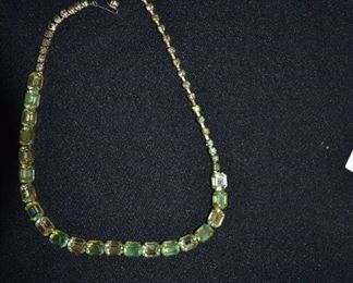 Kramer yellow-green iridescent necklace 