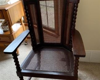 Barley Twist Armchair with Cane Seat and Back in excellent condition