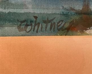 Edgar Albert Whitney, American, New York, 1891-1987, "Shrimp Boats", Original watercolor on paper