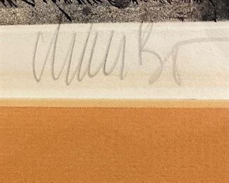 Lars Bo, Danish, 1924-1999, "Family Relations", Color etching, 49/80 edition.