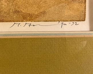 Mutsumi Marita, Japanese, 20th century, Sailboat, Screen print on paper, limited to 95 copies.