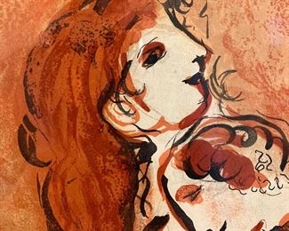 Marc Chagall, Russian, French, 1887-1985, "The Face of Israel", color lithograph, circa 1960's, unsigned