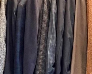 Vintage jackets and suits, from Cohn Turner, Mayer, to Saville Row and Hong Kong. Hart Schafner & Marx, Zegna, Austin Reed, Hunnington, most cut to a meduim