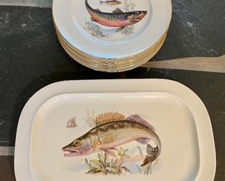 Antique Fish set made by Joseph Cuba, Bavaria