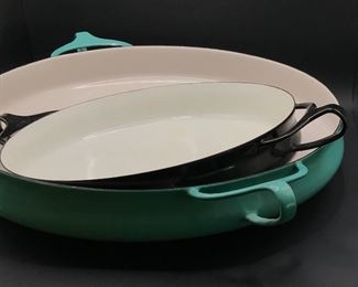 Dansk Denmark four ducks mark, turquoise and black Kobenstyle pans