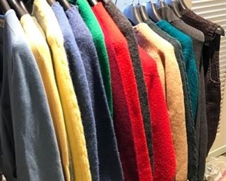 Vintage fine sweaters, Pringle of Scotland cashmere, Scottish Shetland wool from Smith’s of Bermuda and Brooks Brothers. (may require some repair)