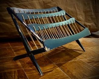 “Built Rite” painted maple and rope magazine display, circa mid-century