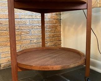 Sika Mobler, Denmark, side table on casters with removable top tray
