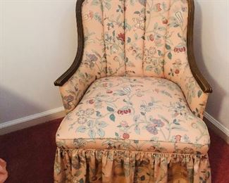 Upholstered with wood trim accent chair
