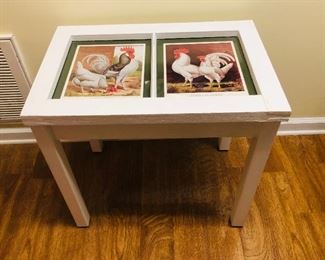 Table with rooster motif(pair)