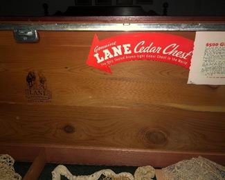 Original labels on the Lane cedar chest! 