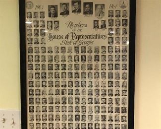 Framed photograph of members of the House of Representatives State of Ga 1963-64