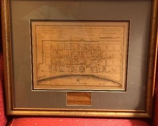 Plan de la Nouvelle Orleans. 

 1747-80.

A beautiful map of this fine American City. Tome XIV. No. 19. From Prevost's Histoire Generale des Voyages, Paris, 1747-80. This early French plan provides a detailed look at New Orleans' Vieux Carre. Streets are named on the plan itself. Above it a key locates such major sites as prisons, powder magazine, Place d'Armes with the Cathedral, hospital and Urseline convent. Individual buildings and plots are shown in each block. 
Below the map is a hand written note from
Rudolph Matas (September 12, 1860 – September 23, 1957) was an American surgeon. He was born outside New Orleans in St. Charles Parish, Louisiana, and spent much of his childhood in his parents' native land of Spain. Matas returned to New Orleans in 1877 to begin his medical training at the Medical School of the University of Louisiana, which is now known as Tulane University School of Medicine. He received his medical degree in 1880, at the age of 19.
