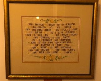Framed cross stitch 