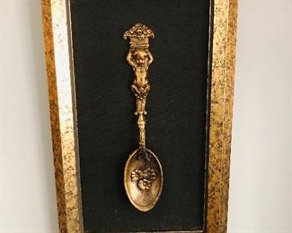 Vintage Beautiful Ornate Spoon in Framed Shadowbox 