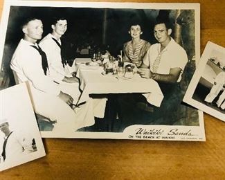 Vintage pictures of sailors at the Waikiki Sands