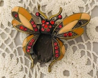 Vintage butterfly brooch.  Lots of costume jewelry 