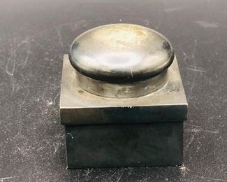  Brass lined double ink well