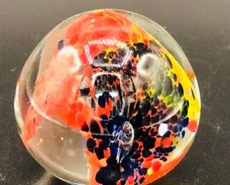 Paperweight  blown art Glass Vintage 