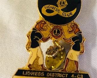 Vintage lioness club pin