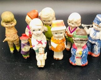 Bisque antique doll house dolls