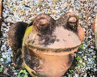 Terra cotta frog planter