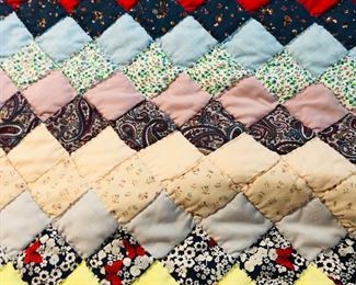 Hand made postage stamp quilt 