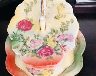 Antique rose cheese plate 
