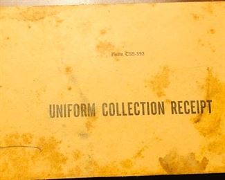 Navy uniform collection receipt book