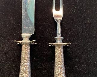 Sterling repousse carving set