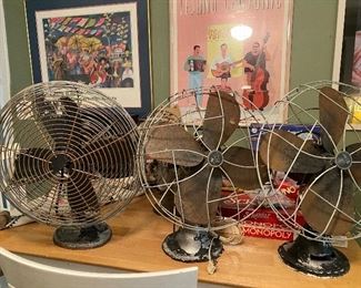 Vintage fans, Emerson Electric, GE, Eskimo