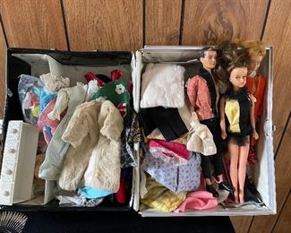 Vintage Barbie Dolls, Clothes & Case