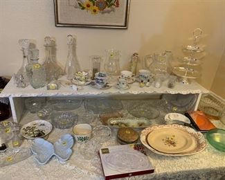 Marquis Waterford, Fiesta ware, Antique glassware, Fostoria Cut crystal  glass set .. 