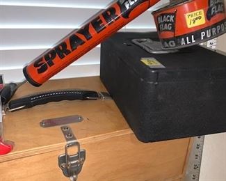 Gun Box and Antique Black Flag Insect Dispenser