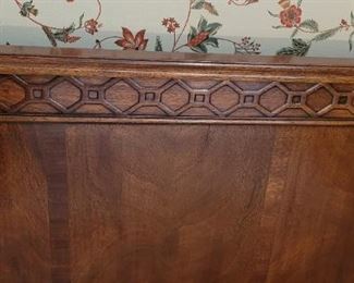 close-up detail of vintage twin beds