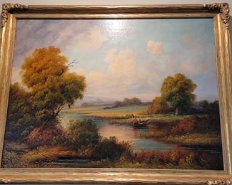 Paul Wesley, oil on canvas in gilt wood frame