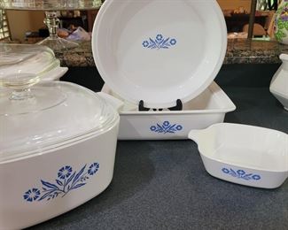 Corning Ware Blue Cornflower 3 Liter covered casserole and other pieces