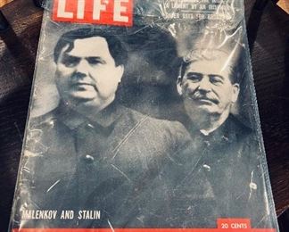 VINTAGE LIFE MAGAZINE MARCH 16 1953 JOSEPH STALIN AND MALENKOV