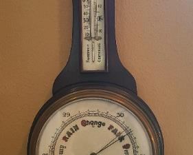 Banjo Aneroid Barometer & Thermometer