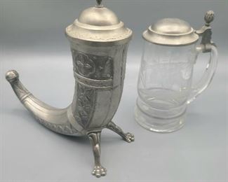 Stainless Stein on left = SOLD